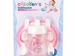 Set de Plata Vaso y Cubiertos para Bebe Children´s Tableware CW-003
