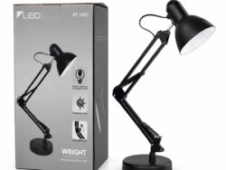 Lampara Metalica Negra Led Ajustable AT-1002