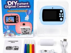 Camara Instantaneo Con Impresora Niños Infantil Caja Azul DIY Instant AM300