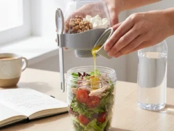Vaso Ensaladera 870ml con Compartimento para Aderezo Melech-728