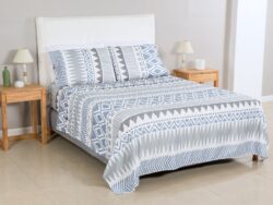 Juego de Sabanas Cotton Touch 400H Blanco Paris 1 1/2 S3012