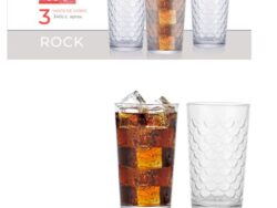 Set x 3 Vaso de Vidrio Rock The Kitchen 340ml 112YL/WH3