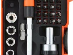 KIT DESTORNILLADOR LLAVE T c/PUNTAS TUBOS INTERCAMBIABLES x29pcs D-040057