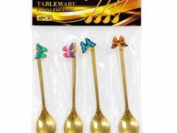 Set x 4 Cucharas Para Te Con Diseño Mariposa X-2036