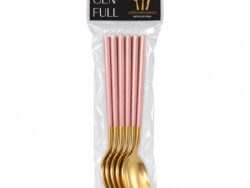 Pack x 6 Cucharas Doradas Mango Rosa Argenfull B407