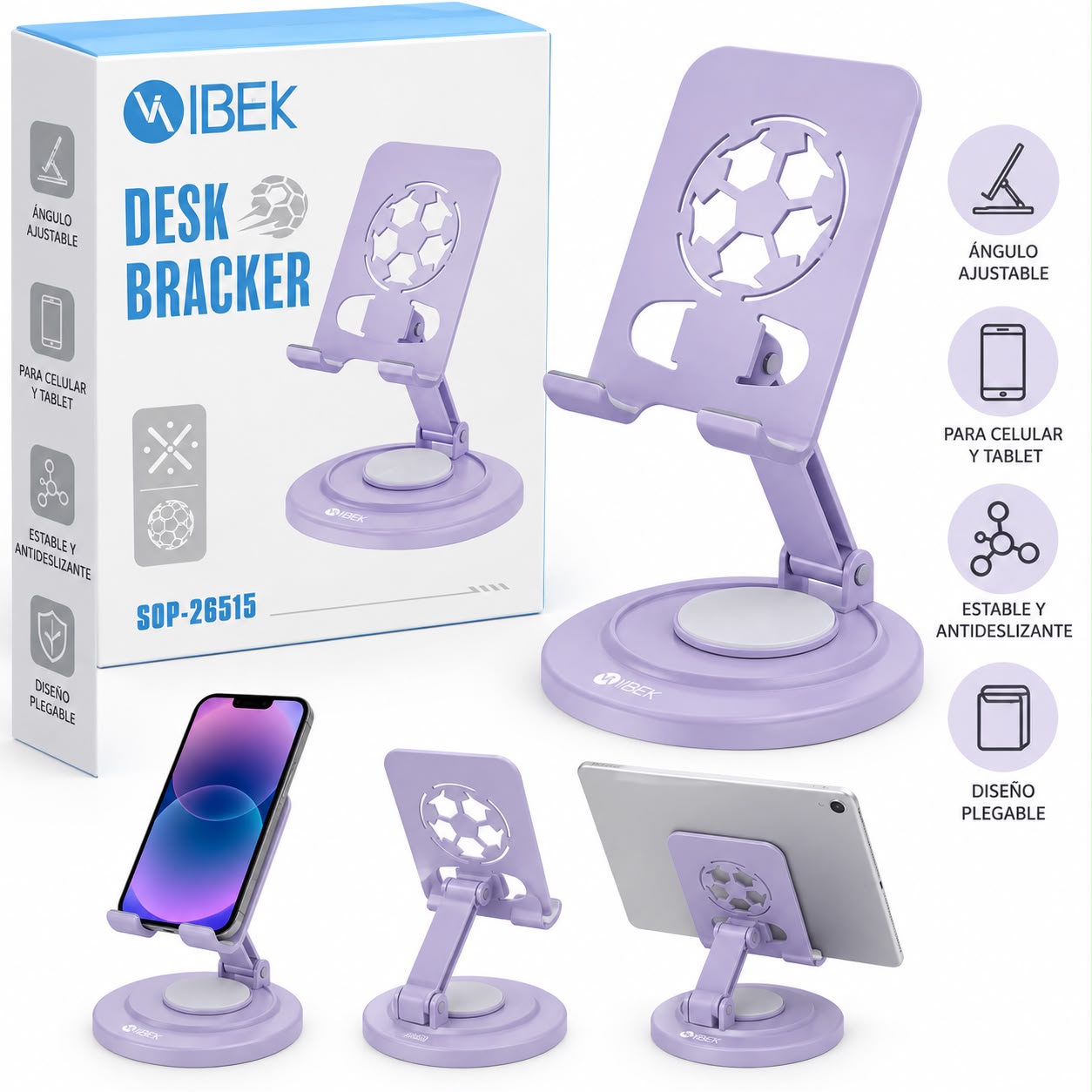 Soporte Para Celular Desk Bracket Ibek SOP-26515
