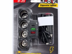 Divisor Encendedor de Auto 4 Enchufes D-25 Cigarette Lighter