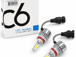 Kit x 2 Luces Blancas Cree Led H4 Alta Baja Fiat Uno Fiorino C6-18W-H11