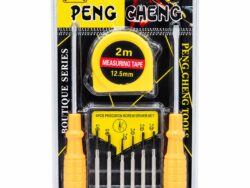 Set x 9 1004 2 Destornillador + Puntas + Metro Peng Cheng