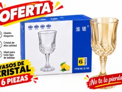 Copas De Vidrio Tornasolado Dorado RM42-77