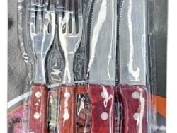 Set x 4 Cubiertos Mango Madera Funt Ree D-11515