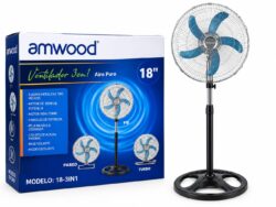 Ventilador 3 En 1 Pie Turbo Y Pared 3 Velocidades Amwood 18-3IN1