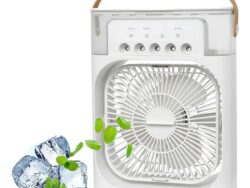 Ventilador Humidificador Portatil Con Luces Led Climatizador De Aire