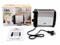 Tostadora Electrica de 2 rebanadas en acero inoxidable OM-016S