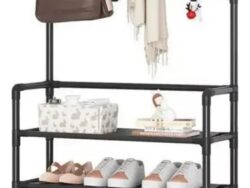 Zapatero Organizador 8 Ganchos 4 Estantes Ropa RACK-120