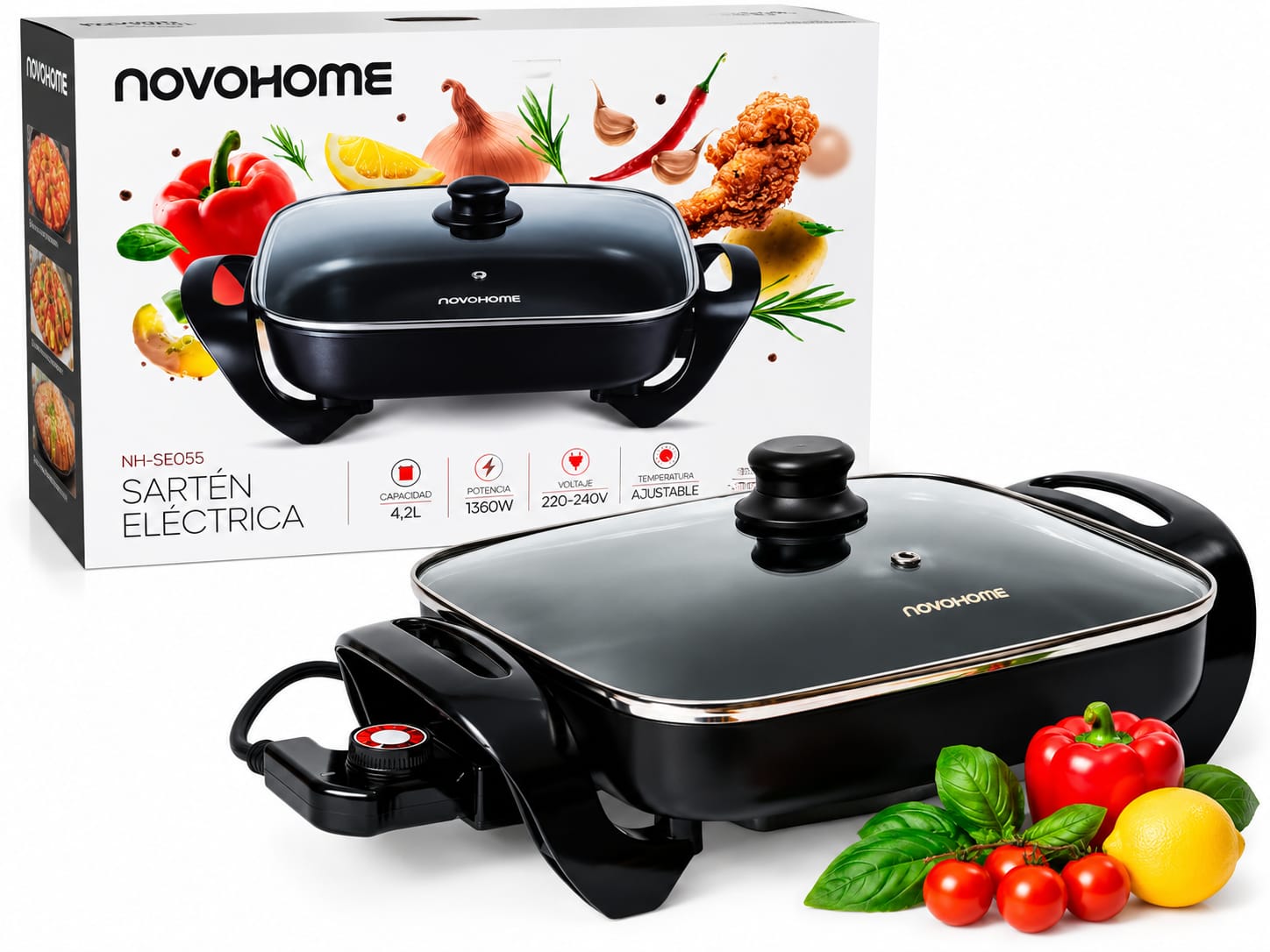 Sarten Olla Electrica Novohome 4,2L NH-SE055
