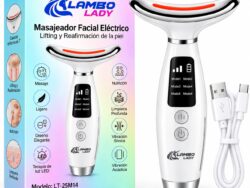 Masajeador Facial Electrico Lambo Lady LT-25M14 Con Luz LED