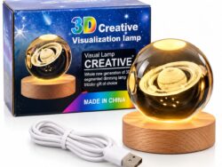 lampara LED 3D de esfera de cristal con diseños C-JW2534