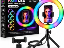 Aro De Luz Led Rgb 26CM Soporte Celular Sin Tripode JS-260RGB
