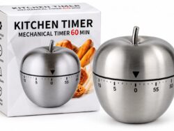 Temporizador De Cocina Mecanico De Acero Inoxidable Con Forma De Manzana WS08 NEXT SHOP