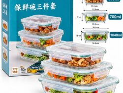 Set X3 Tupper Hermeticos De Vidrio WS10 NEXT SHOP