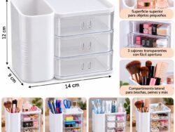 Organizador Multiusos De Escritorio Maquillaje Con 3 Cajones WS17 NEXT SHOP