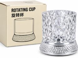 Vaso Giratorio Para Whisky Estilo Cristal Elegante Con Caja YJ-178C WS22