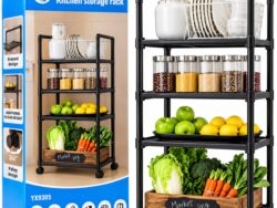 Organizador Plastico 4 Niveles Y Rueditas YX9305/ 2283