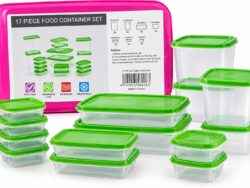 Juego De Contenedores De Comida Plasticos Con Tapa 17 Piezas WS03
