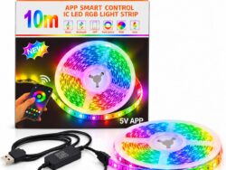 Tira Led Inteligente 10M RGB IC Control Por App Y Voz Música C-M9003
