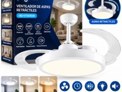 Ventilador De Techo Ogaan con Aspas Retráctiles y luz LED Integrada OG-VT102536