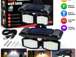 Lámpara Solar De Pared 28w Doble Cabezal Sensor Movimiento YX670