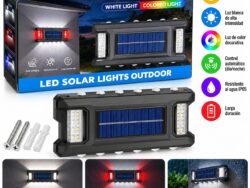 Luces Solares Exterior Led Aplique Pared Luz Blanca Y Color 64208