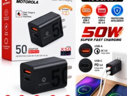 Cargador Motorola 50w Carga Ultra Rapida Dual X50