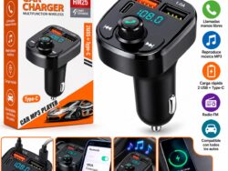 Transmisor Bluetooth Para Auto Fm Mp3 Carga Rápida Tipo C HM25 CR-210