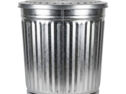 Tacho Cesto Basura Metal Galvanizado Con Tapa Vintage 62L  91679